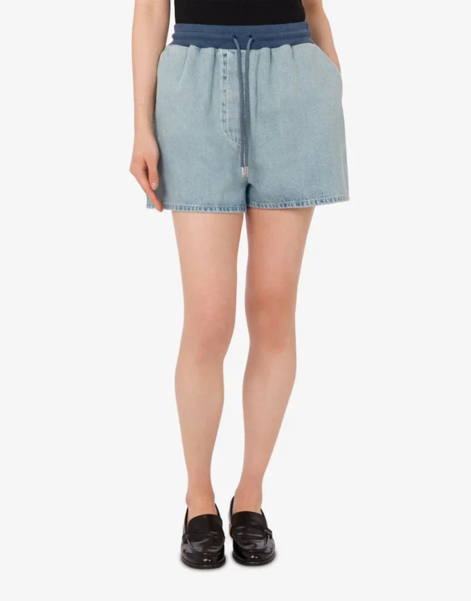 Cotton denim shorts