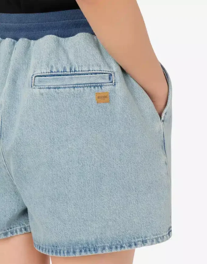 Cotton denim shorts