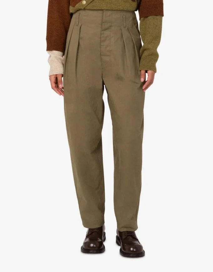 Cotton diagonal pants