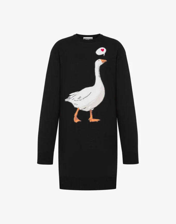 Cotton Knit Dress Goose
