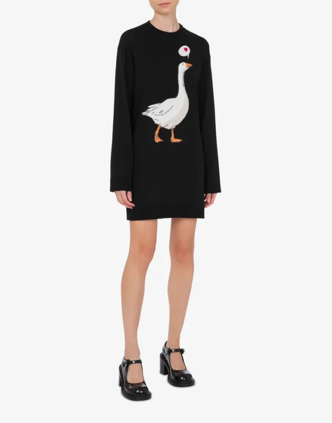 Cotton Knit Dress Goose