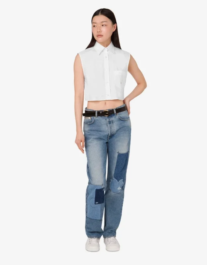 Cotton poplin crop shirt Goose