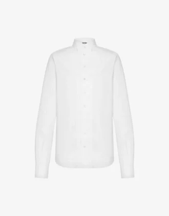 Cotton poplin jacquard shirt