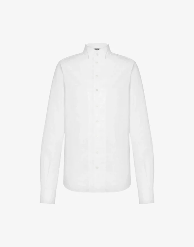 Cotton poplin jacquard shirt