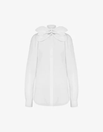 Cotton poplin jacquard shirt