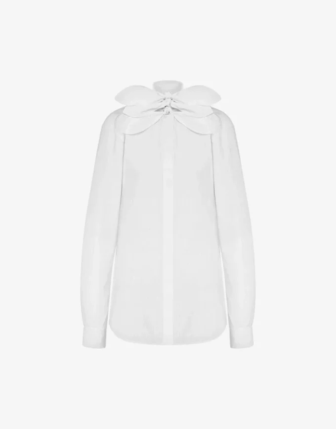 Cotton poplin jacquard shirt