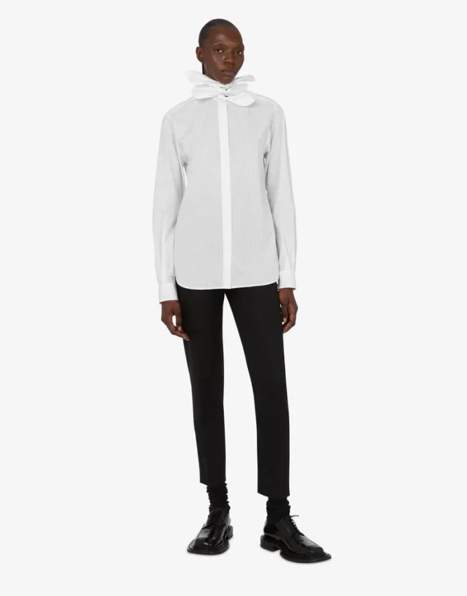 Cotton poplin jacquard shirt
