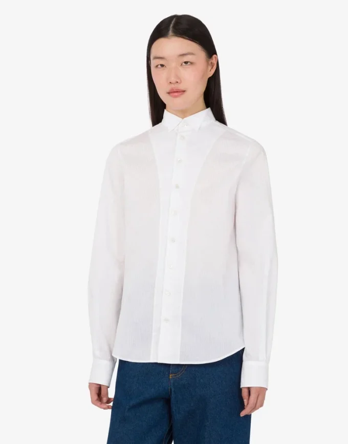 Cotton poplin jacquard shirt