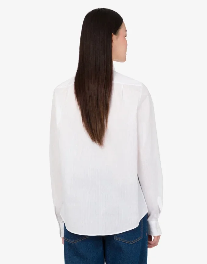 Cotton poplin jacquard shirt