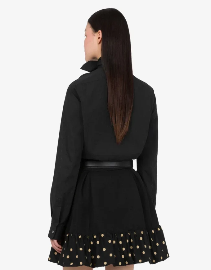 Cotton poplin jacquard shirt
