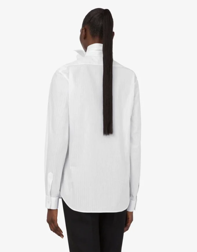 Cotton poplin jacquard shirt