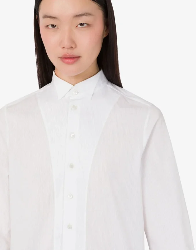 Cotton poplin jacquard shirt