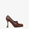 Croc-print calfskin pumps