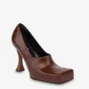 Croc-print calfskin pumps