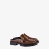 Crocodile-print calfskin clogs
