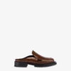 Crocodile-print calfskin clogs