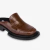 Crocodile-print calfskin clogs