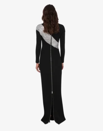 Decorated cotton blend dress