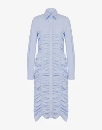 Draped cotton poplin dress