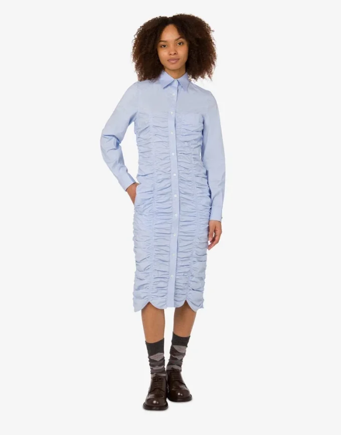 Draped cotton poplin dress Draped cotton poplin dress