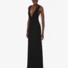 Embellished stretch crepe dress