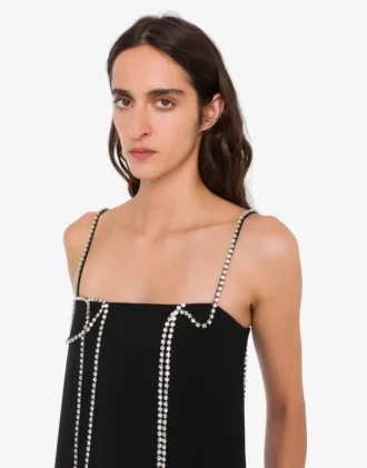 Embellished stretch crepe dress