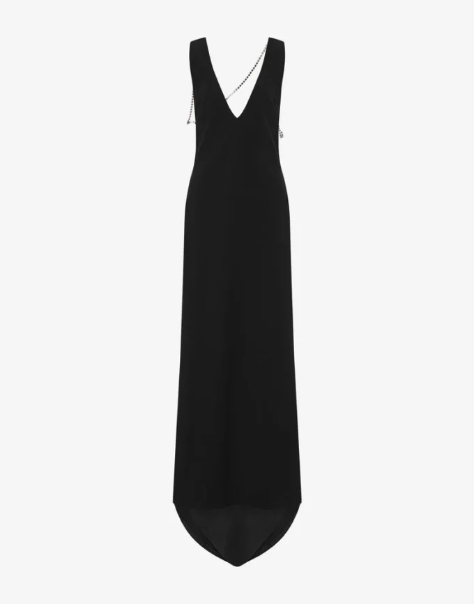 Embellished stretch crepe dress