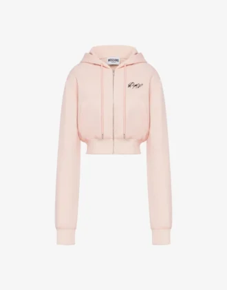 Embroidered cotton crop sweatshirt Embroidered cotton crop sweatshirt