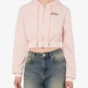 Embroidered cotton crop sweatshirt