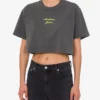 Embroidered cotton jersey crop top Embroidered cotton jersey crop top