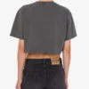 Embroidered cotton jersey crop top Embroidered cotton jersey crop top