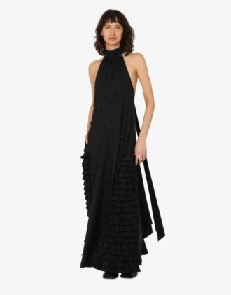 Embroidered cotton poplin dress