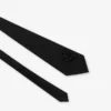 Embroidered cotton poplin tie