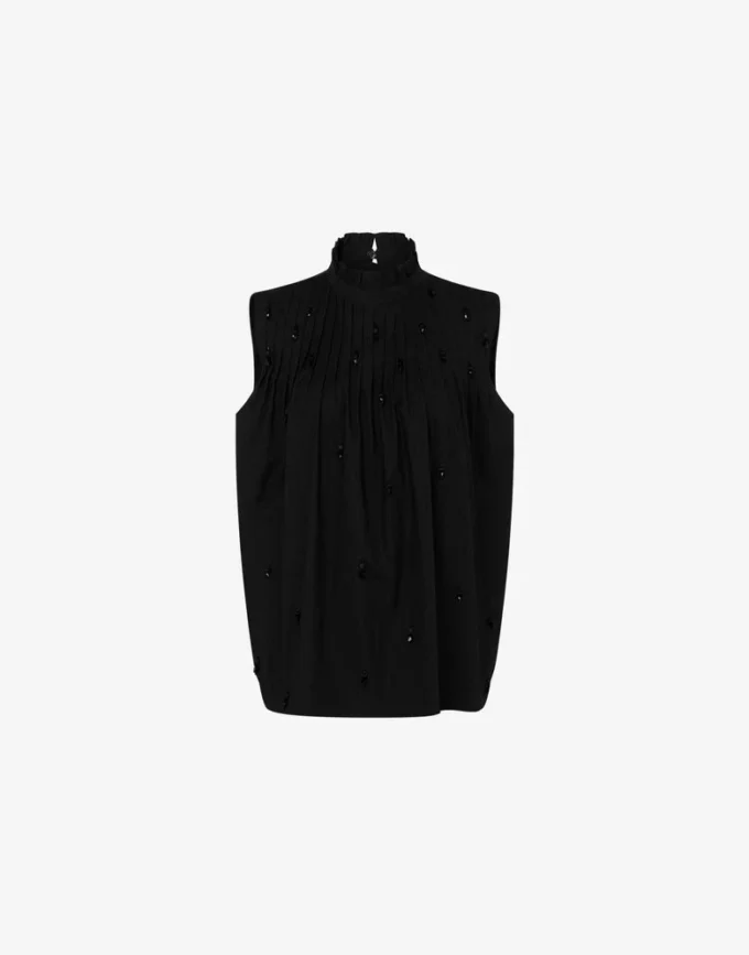 Embroidered cotton poplin top Embroidered cotton poplin top