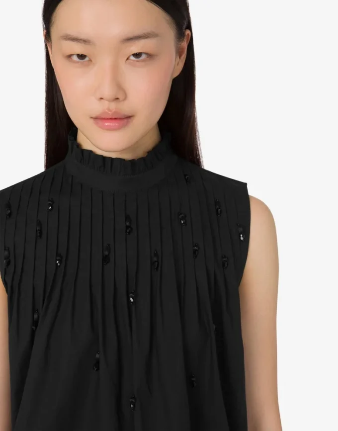 Embroidered cotton poplin top Embroidered cotton poplin top