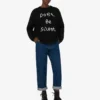Embroidered merino wool pullover