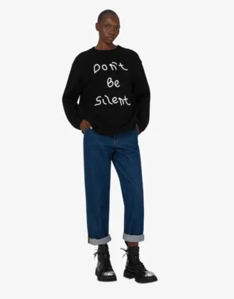 Embroidered merino wool pullover