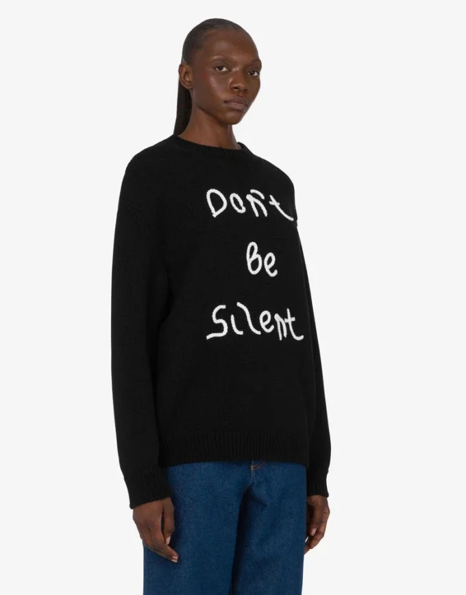 Embroidered merino wool pullover