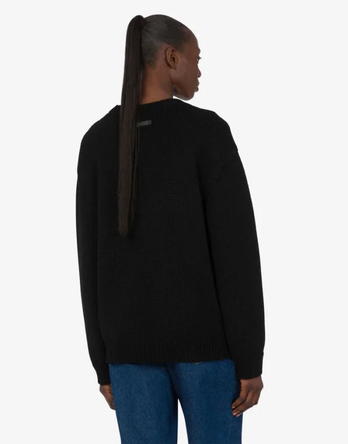 Embroidered merino wool pullover