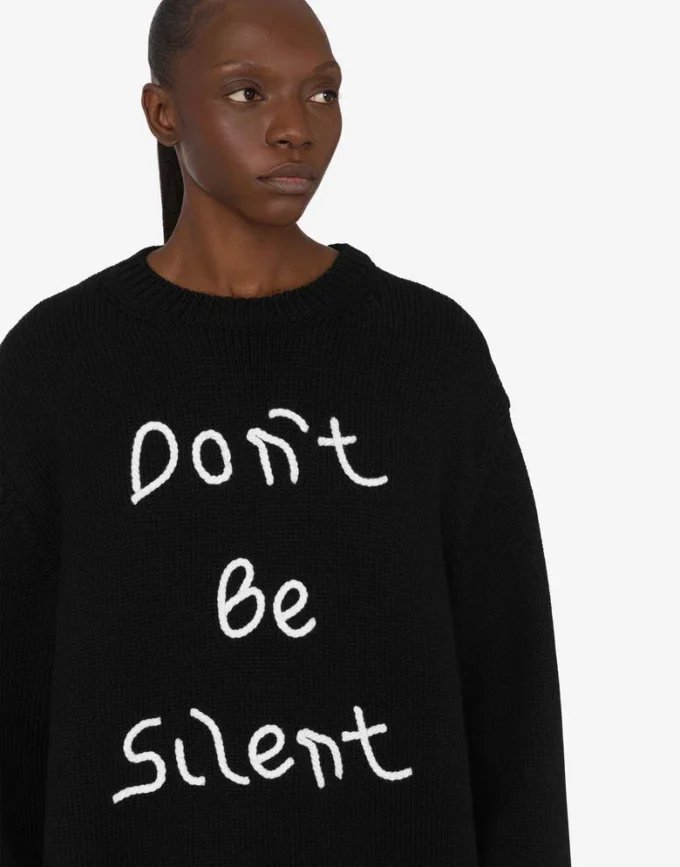 Embroidered merino wool pullover