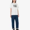 Embroidered organic cotton jersey T-shirt