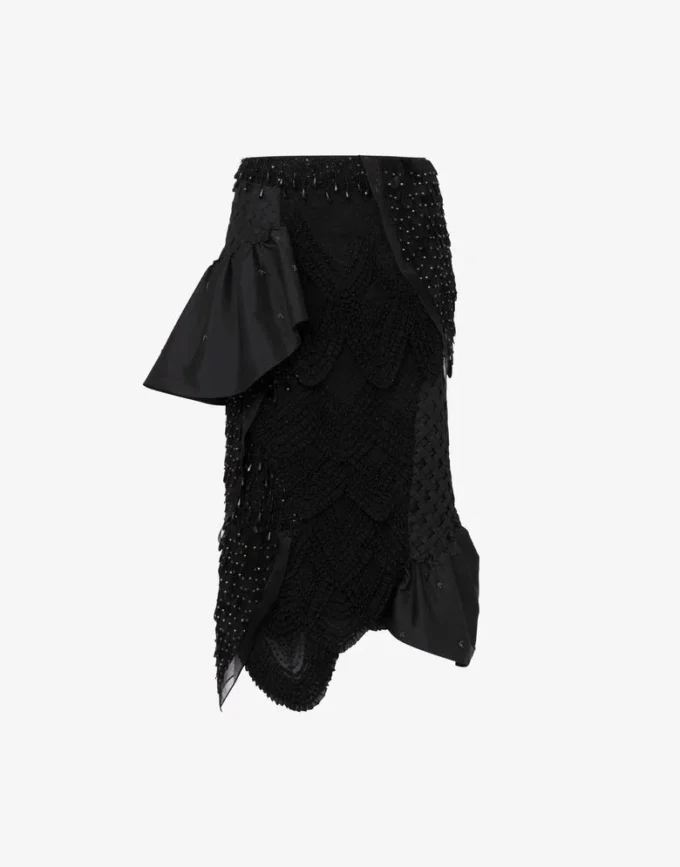 Embroidered silk organza skirt