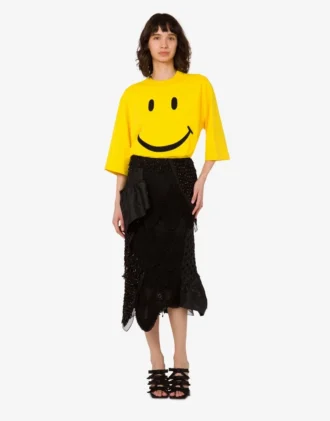 Embroidered silk organza skirt