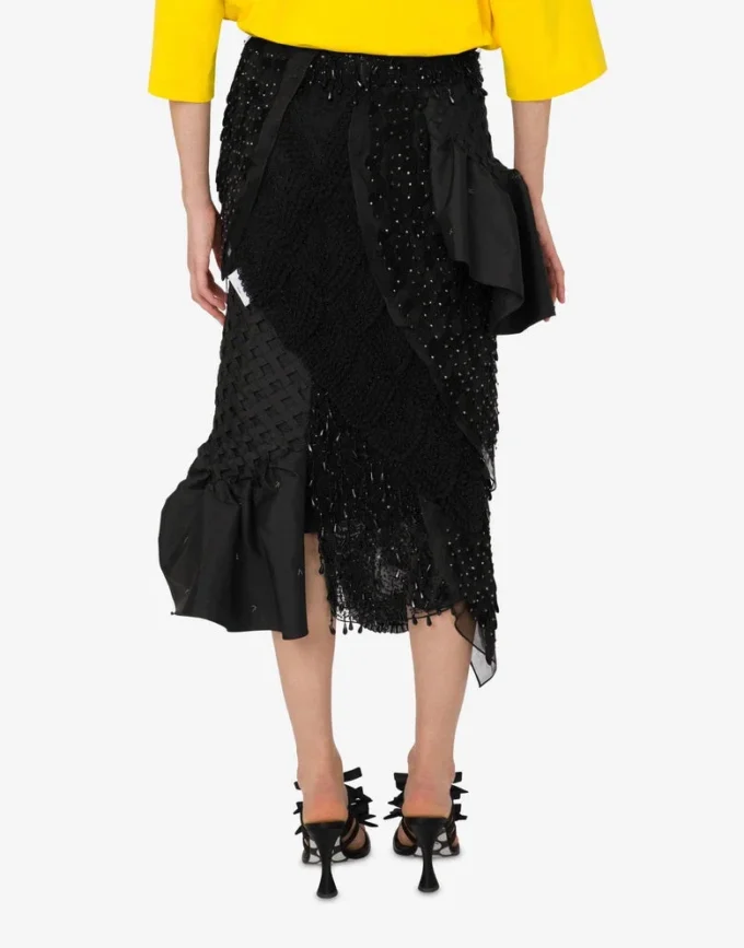 Embroidered silk organza skirt