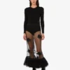 Embroidered tulle skirt