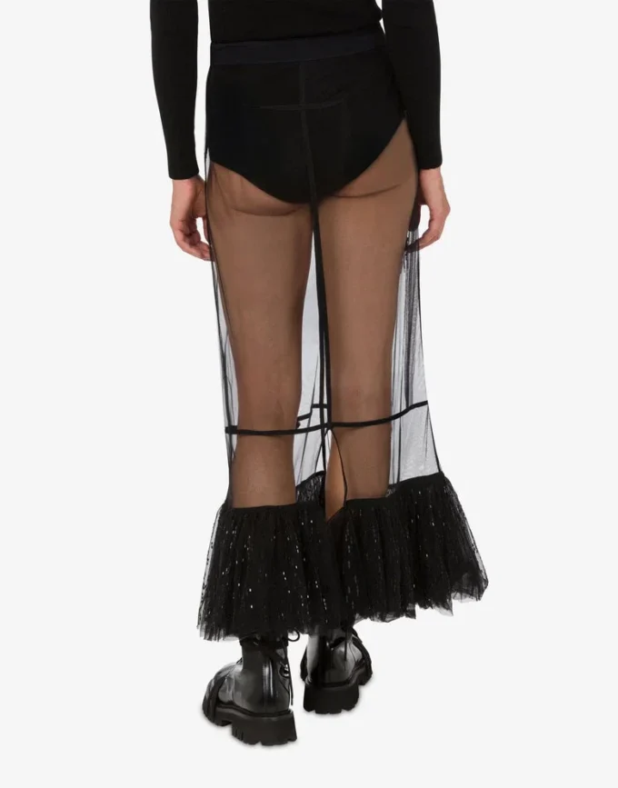 Embroidered tulle skirt