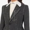 Embroidered wool canvas coat