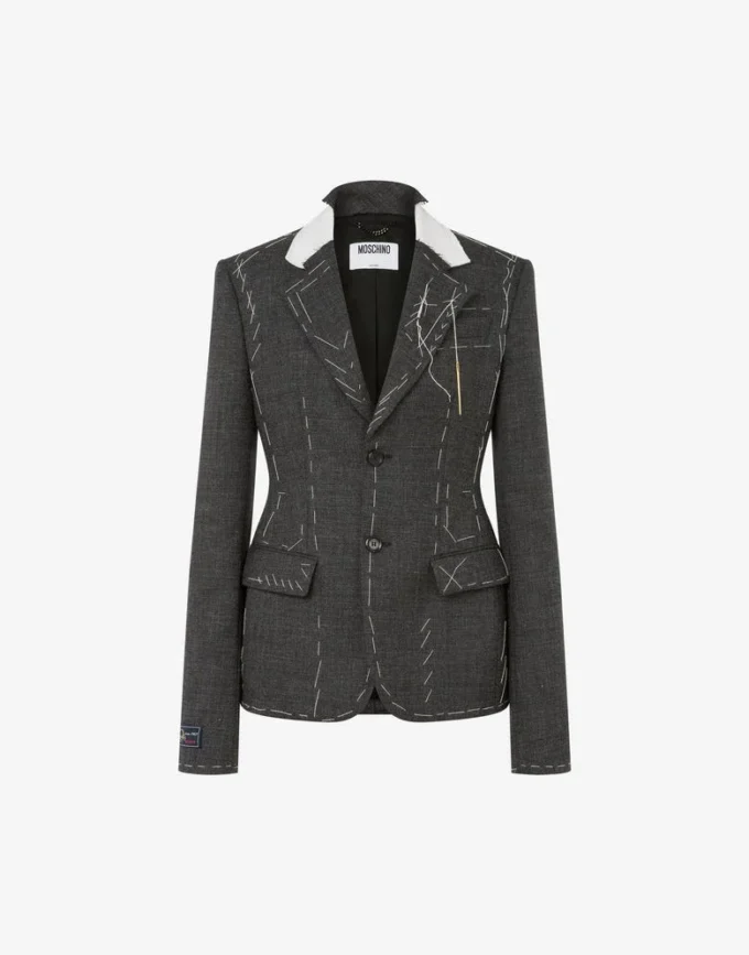 Embroidered wool canvas jacket Embroidered wool canvas jacket