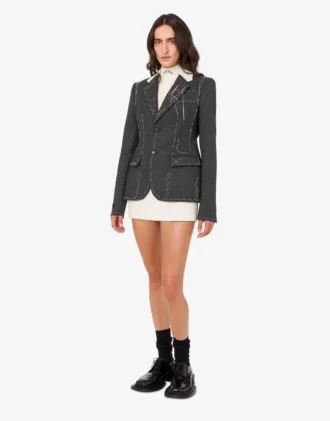 Embroidered wool canvas jacket