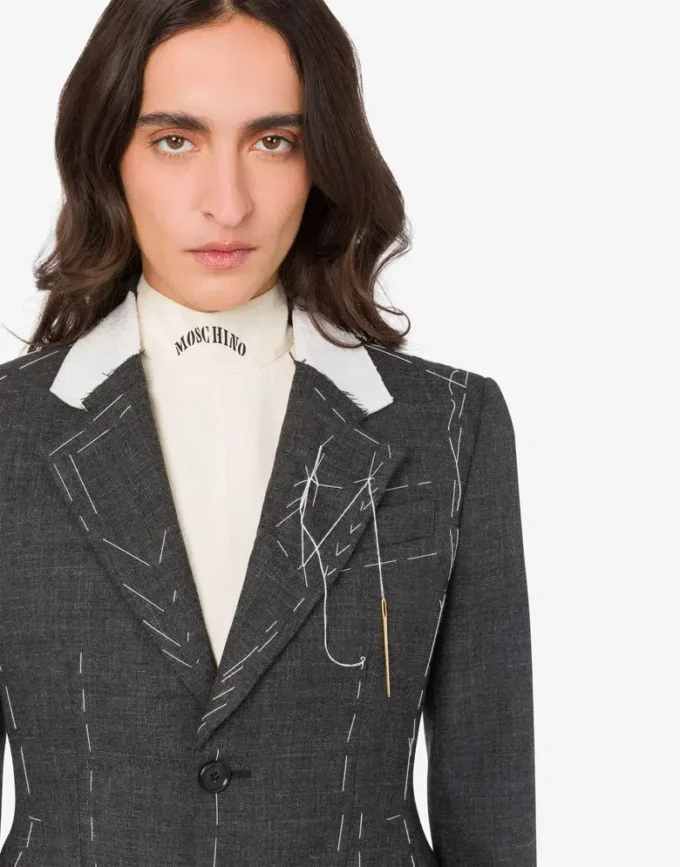 Embroidered wool canvas jacket Embroidered wool canvas jacket